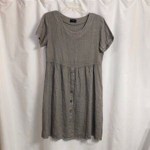 Terzo Millennio Linen Dress in Putty Color Made in Italy Size Large